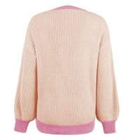 Женски моден есен зимен бутон за сплайсиране на дълги ръкави с кръг на пуловер върхове Hot8SL4869254
