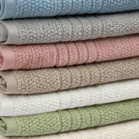Softee пастел текстуриран 6-части памучна кърпа за баня, червено