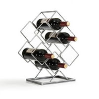Danya B Античен сребърен галватинен багажник за вино с бутилка