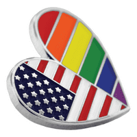 Gay Pride на Pinmart USA American Flag Heart LGBT емайл Лапето Пин