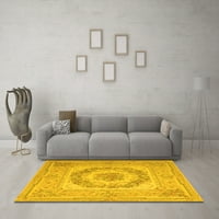 Ahgly Company Indoor Rectangle Medallion Yellow French Area Rugs, 2 '5'