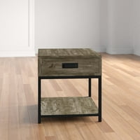 Upson End Table със съхранение, ниво на сглобяване: частичен монтаж, съхранение на чекмедже