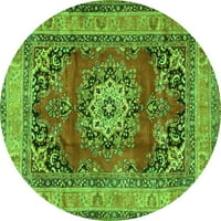 Фирма Ахли Закрит Кръг Медальон Зелен Традиционни Килими Зона, 6 ' Кръг