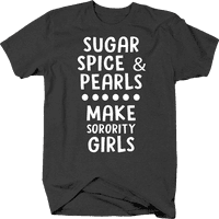 Захарна подправка и перли правят тениска за момичета от колеж за мъже 2xl тъмно сиво