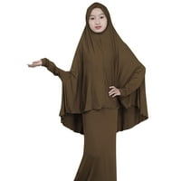 BABYSBULE Дамски върхове Комплекти разчистване блуза мюсюлманин арабски тийнейджърка момиче солидна цветна рокля от две части костюм спасява спасяване