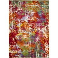Акварелен Gemma абстрактно цветно килимче, оранжево зелено, 5'3 7'6