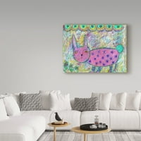 Изящно изкуство 'розово зайче' платно изкуство от Фънкед Арт