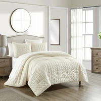 Chic Home Jesca 5-Piece Geometric Comforter Set, Twin X-Long, Beige