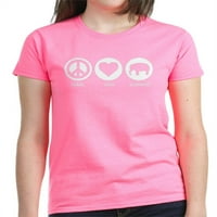 Cafepress - Peace Love Elephant - Женска тъмна тениска