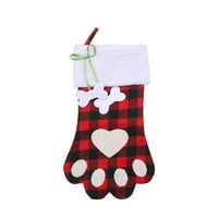 Mchoice Коледна кучешка лапа чорапи Коледно дърво подарък чанта за бонбони за украса за украса, коледно дърво декорация за парти консумативи и сватба