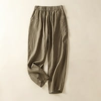 Дамски леки панталони бродирани памучни бельо със солиден цвят панталони с широки крака