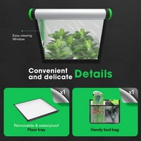 S Grow Tent, 48 x48 x80 висок отразяващ милар с наблюдение и подложка за пода