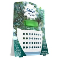 Febreze Small Spaces Air Freshener Starter Kit, прясно изрязан бор, включва едно устройство за многократна употреба и един аромат на касета