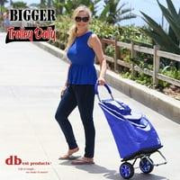 DBest Products По -голяма тролейба Доли, синя пазарува сгъваема количка