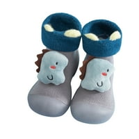 Деца малко дете бебе момчета момичета карикатура топла плета мека подметка гумени обувки чорапи чорапи с чехли